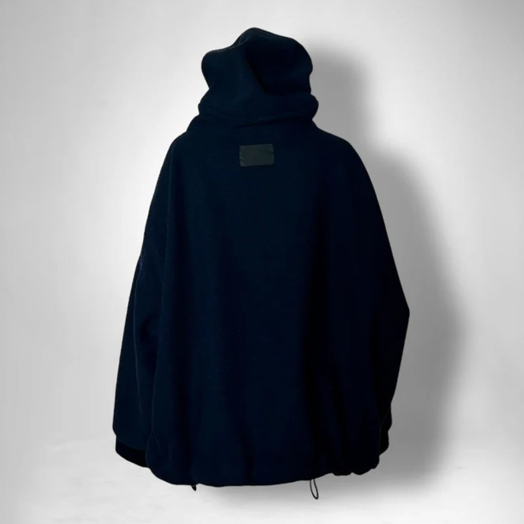 【COGTHEBIGSMOKE】KNOLL CROPPED HOODY / LIGHT WEIGHT BRUSHED DOUBLE JERSEY NAVY