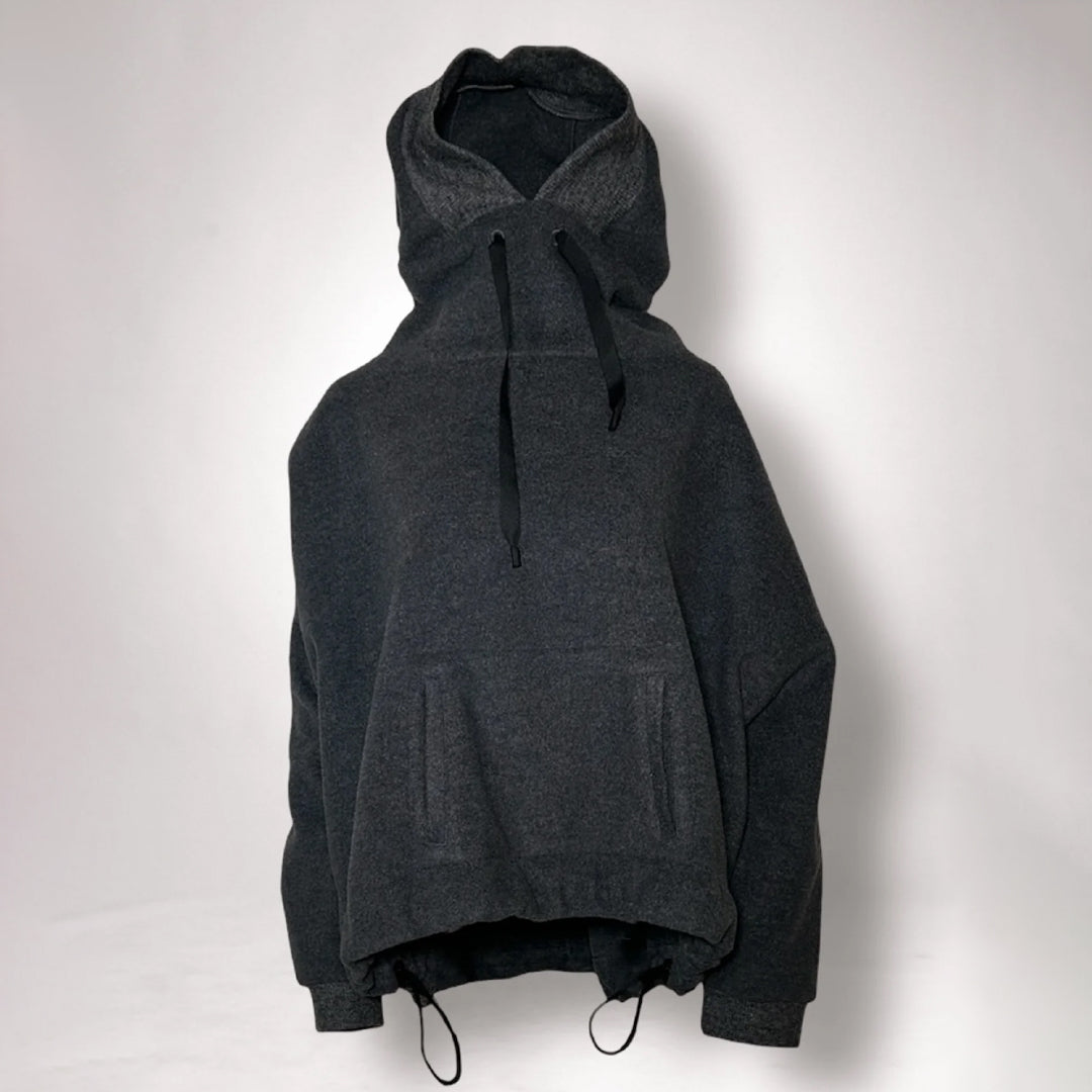 【COGTHEBIGSMOKE】KNOLL CROPPED HOODY / LIGHT WEIGHT BRUSHED DOUBLE JERSEY CHARCOAL