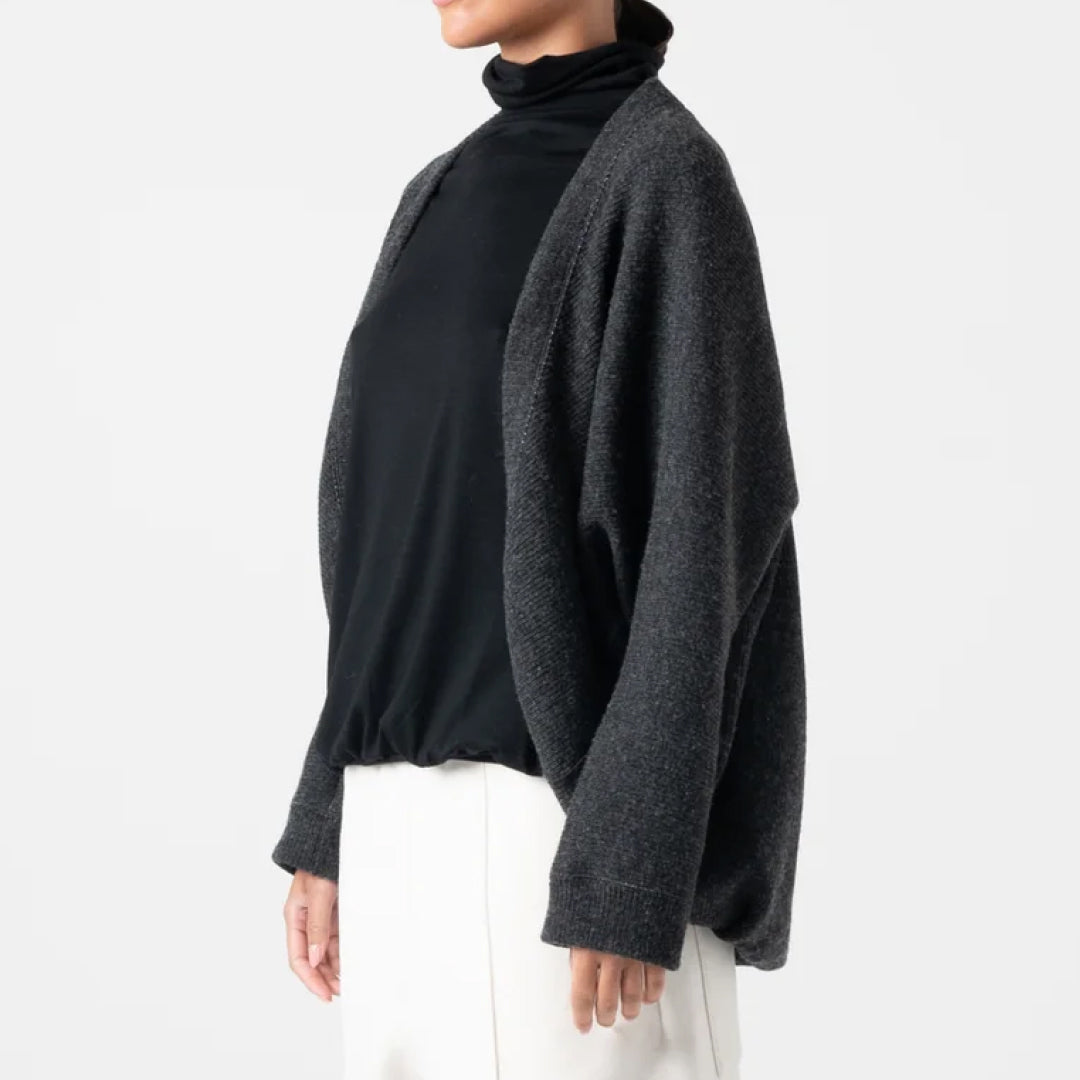 【COGTHEBIGSMOKE】KRISTA BOLERO / CHUNKY RIB JERSEY CHARCOAL