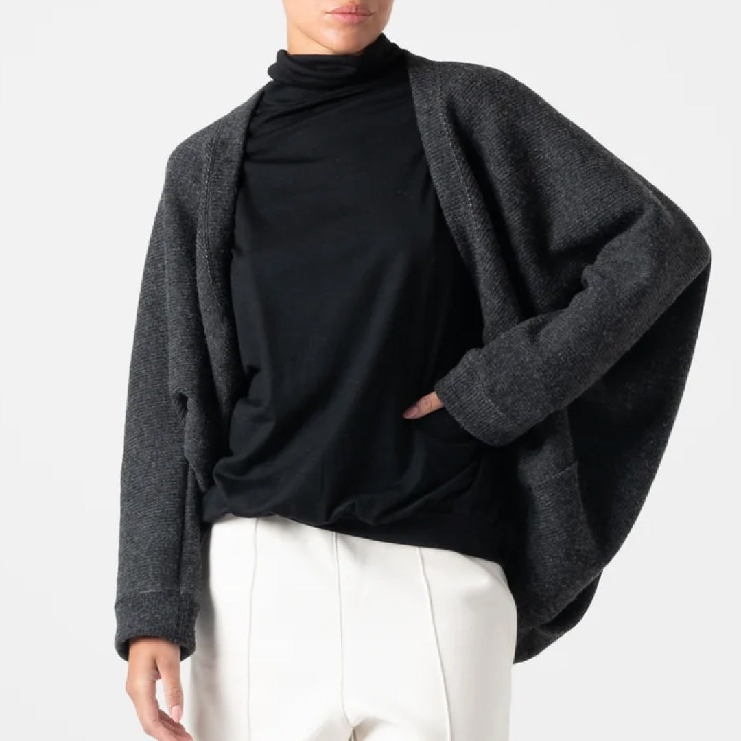 【COGTHEBIGSMOKE】KRISTA BOLERO / CHUNKY RIB JERSEY CHARCOAL