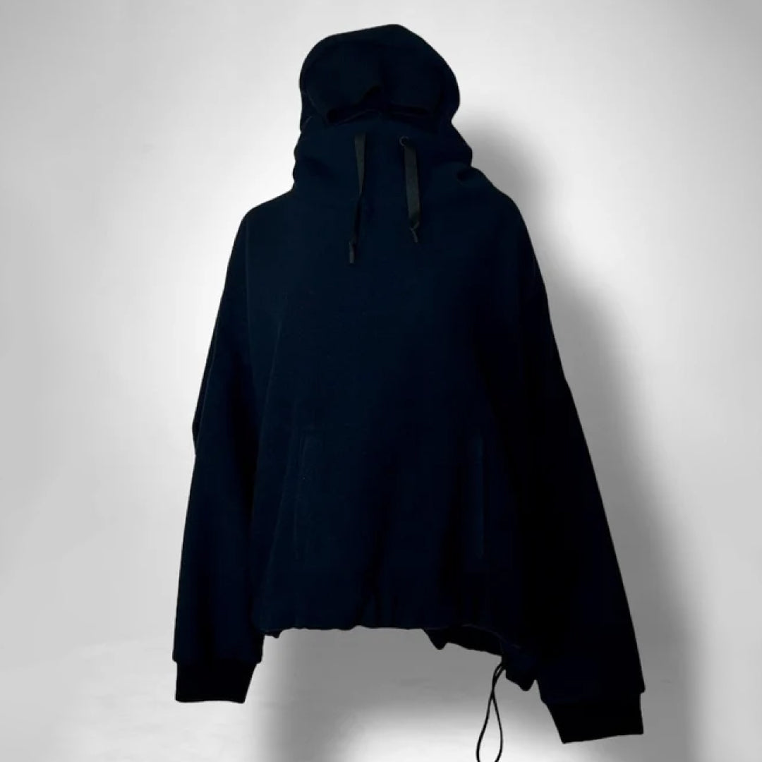 【COGTHEBIGSMOKE】KNOLL CROPPED HOODY / LIGHT WEIGHT BRUSHED DOUBLE JERSEY NAVY