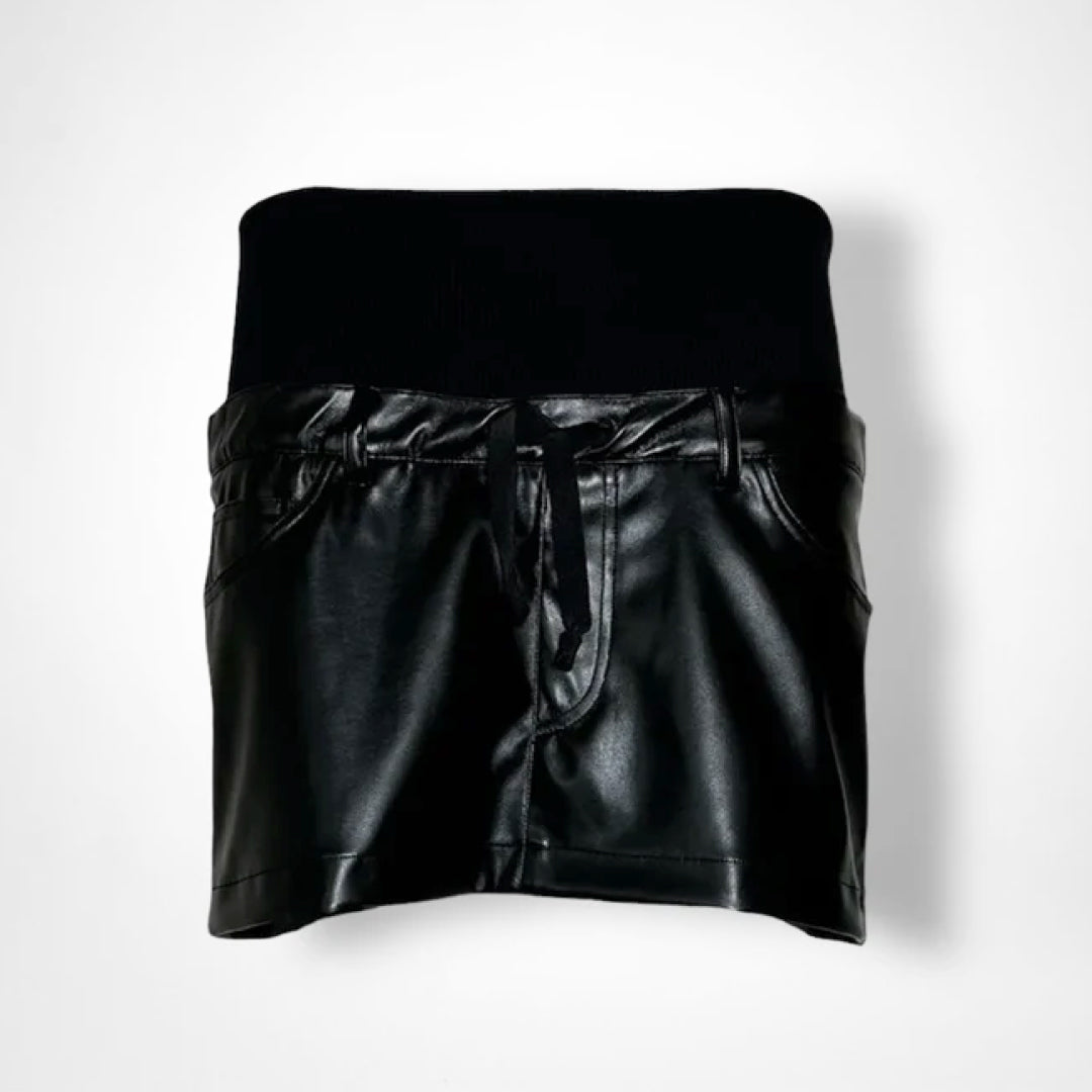 【COGTHEBIGSMOKE】KATIE MINI SKIRT / VEGAN LEATHER  BLACK