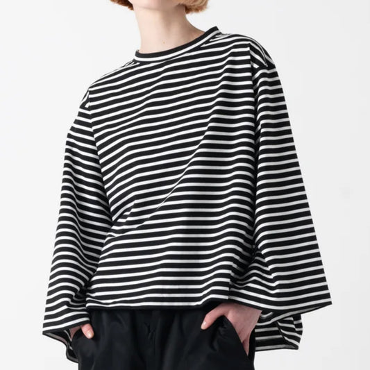 【COGTHEBIGSMOKE】KAMILA WIDE SLEEVE T-SHIRT BLK/WHT